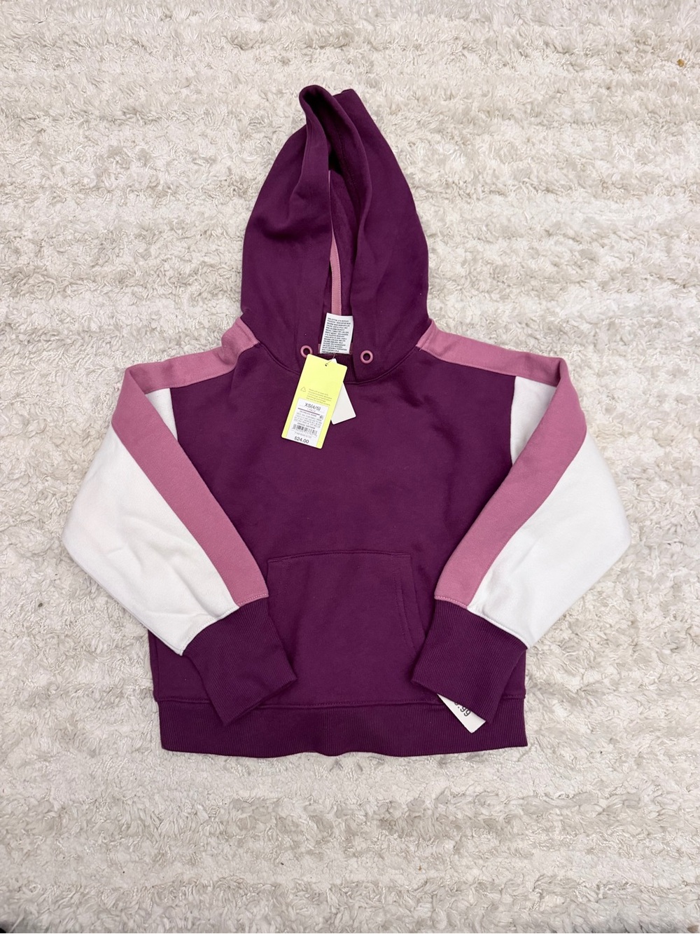 all in motion Purple Pullover Hoodie with Pink and White Sleeves
